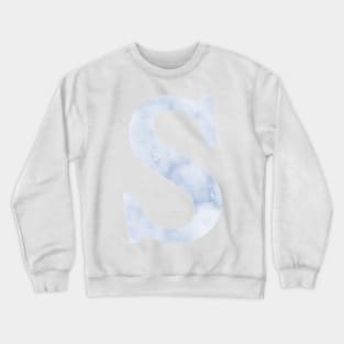 The Letter S Blue Marble Design Crewneck Sweatshirt